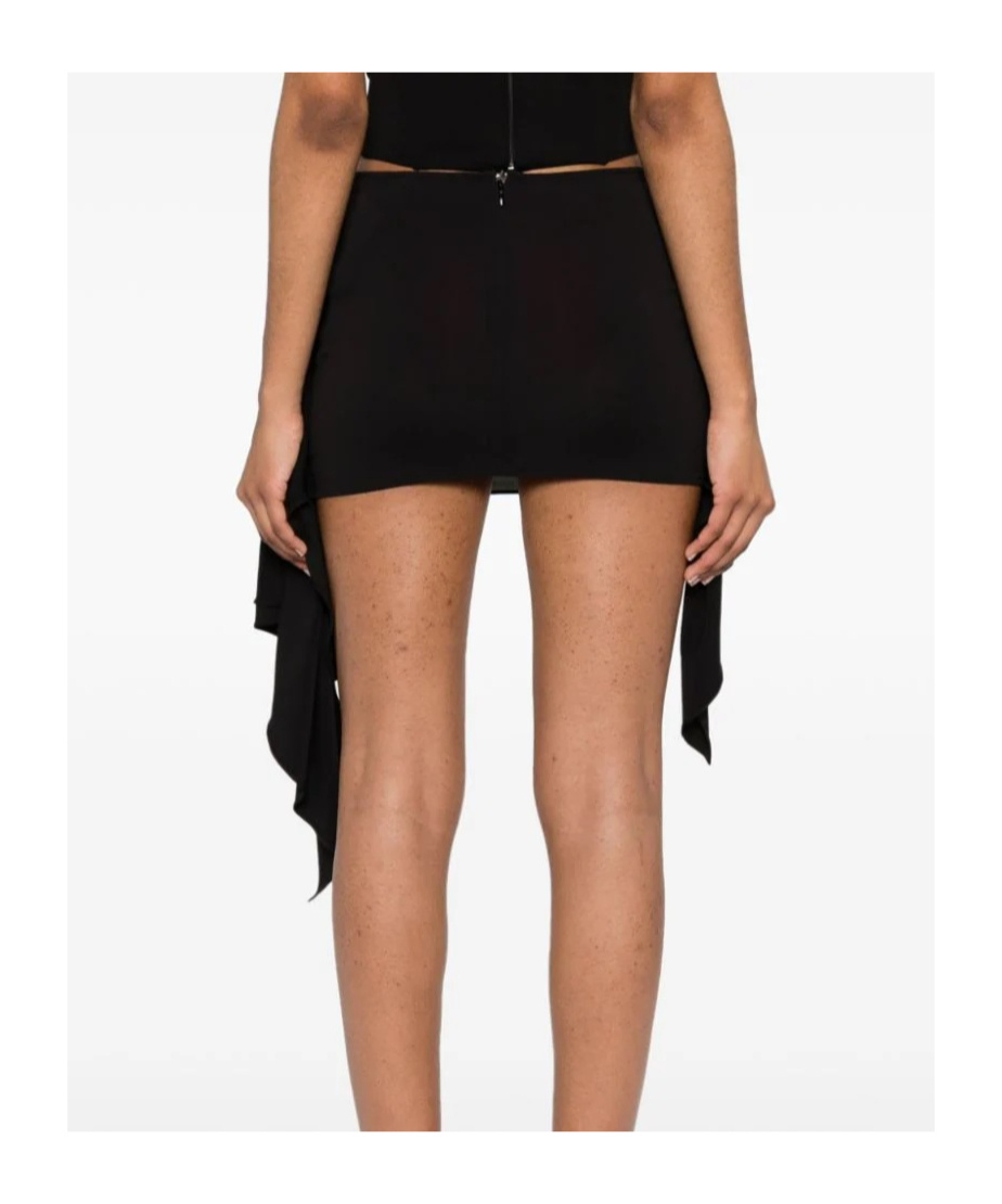Attico Draped Asymmetric Mini Skirt In Black