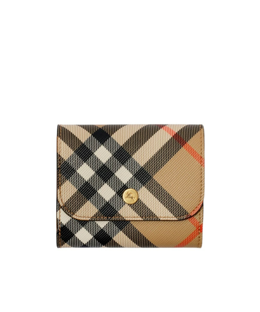 Burberry Vintage-check Wallet In Black