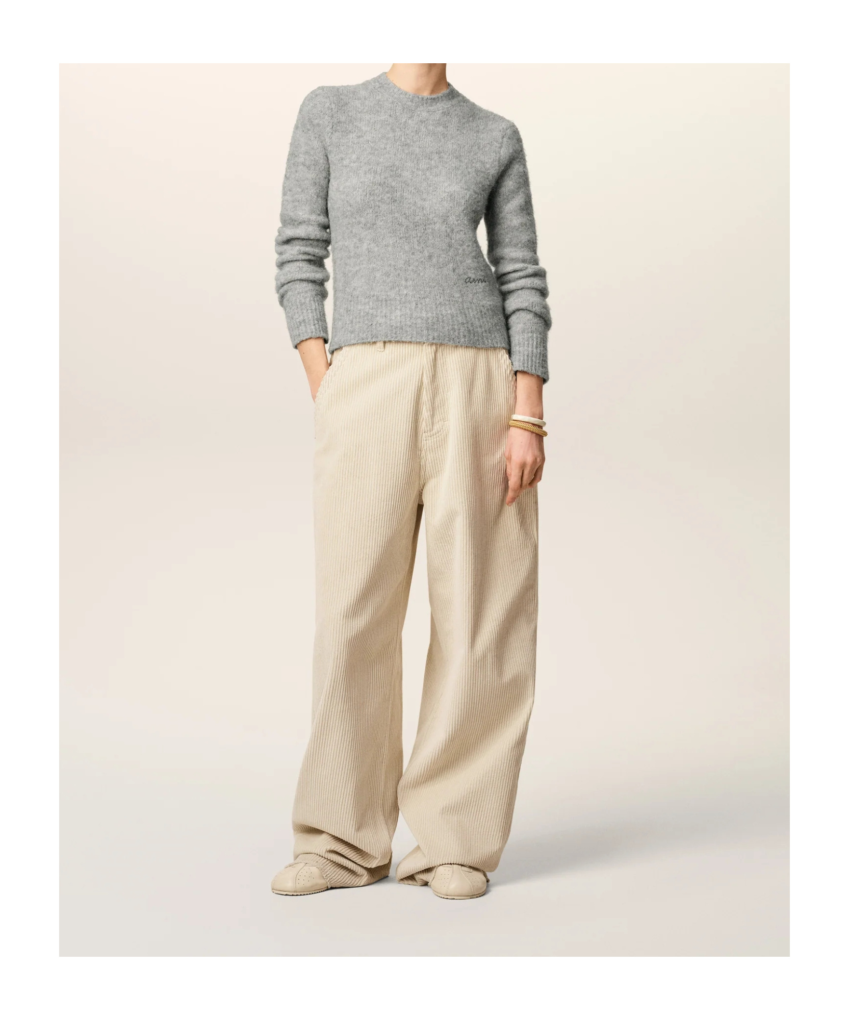 Ami Alexandre Mattiussi Denim Trousers With Belt Loops In Neutral