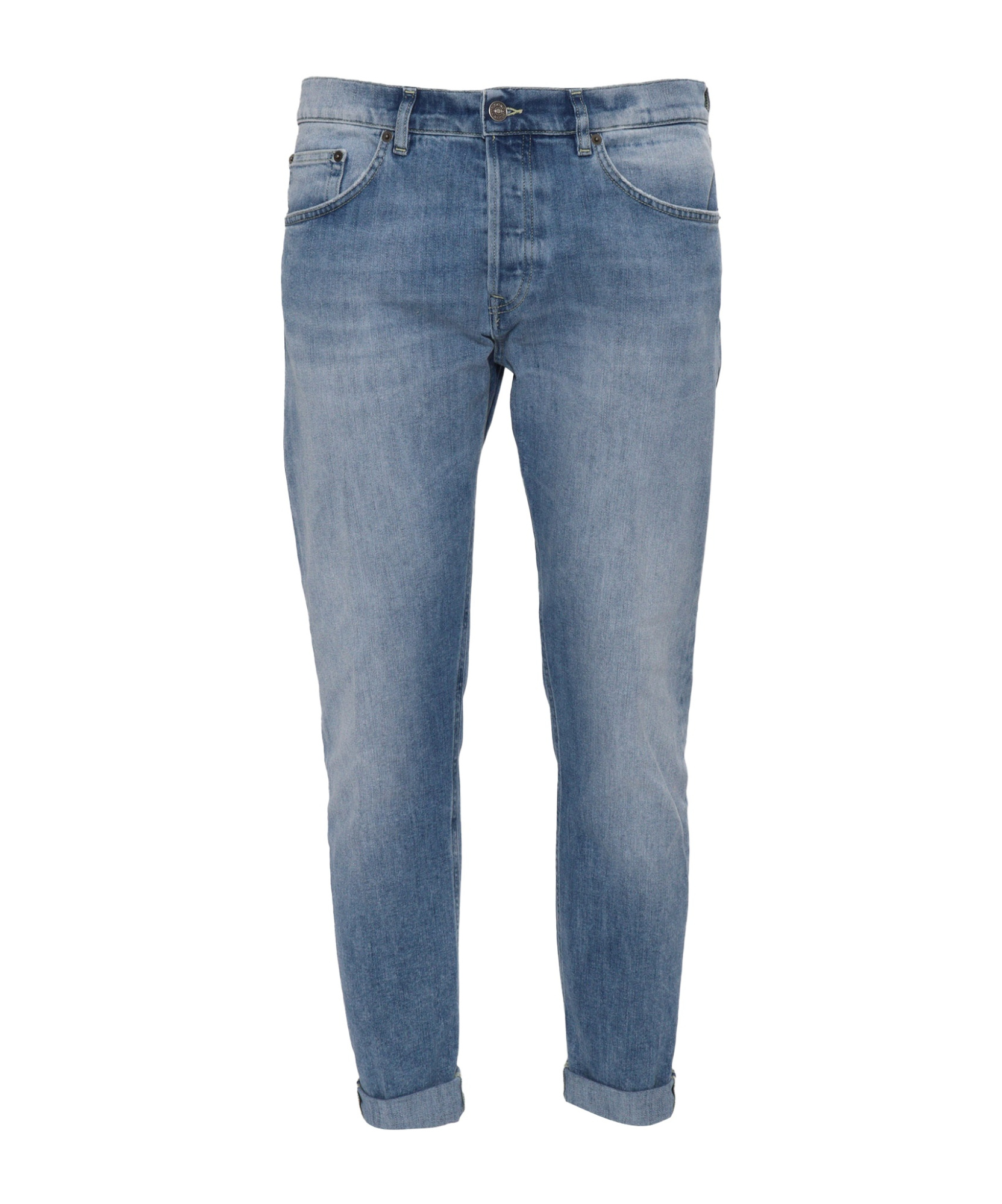 Dondup Denim Trousers With Belt Loops In Blue
