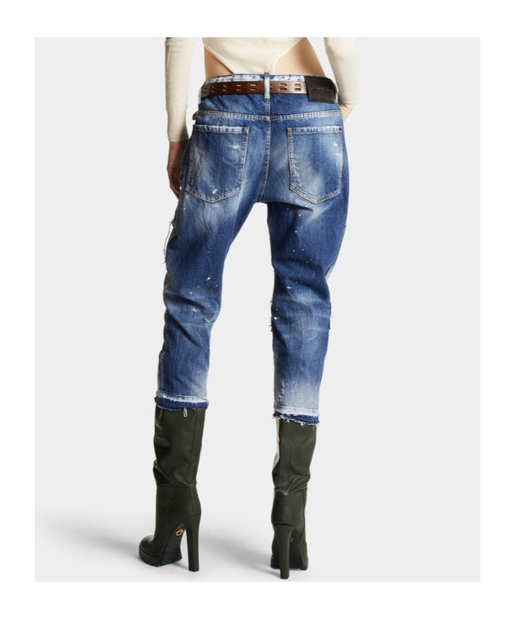 Shop Dsquared2 Broken And Water-washed Jeans In Blue