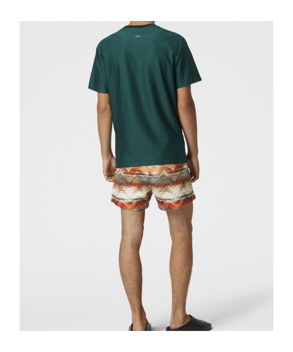 Missoni Elastic Waist Swimming Trunks In Brown