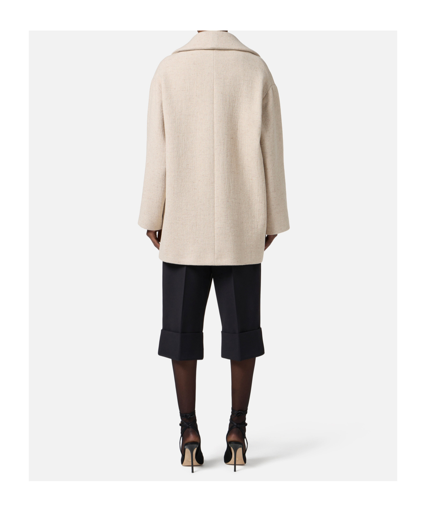 Elisabetta Franchi Double-breasted Coat Coats And Trench Coats White In Neutral