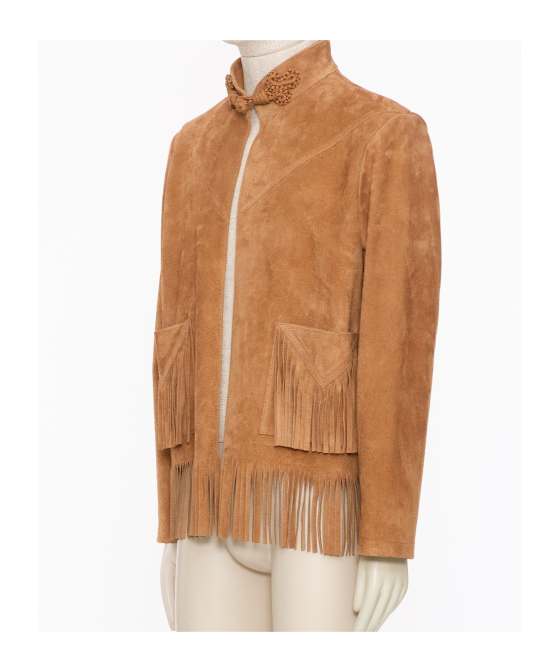 Valentino Turtleneck Long Sleeve Leather Jacket In Brown