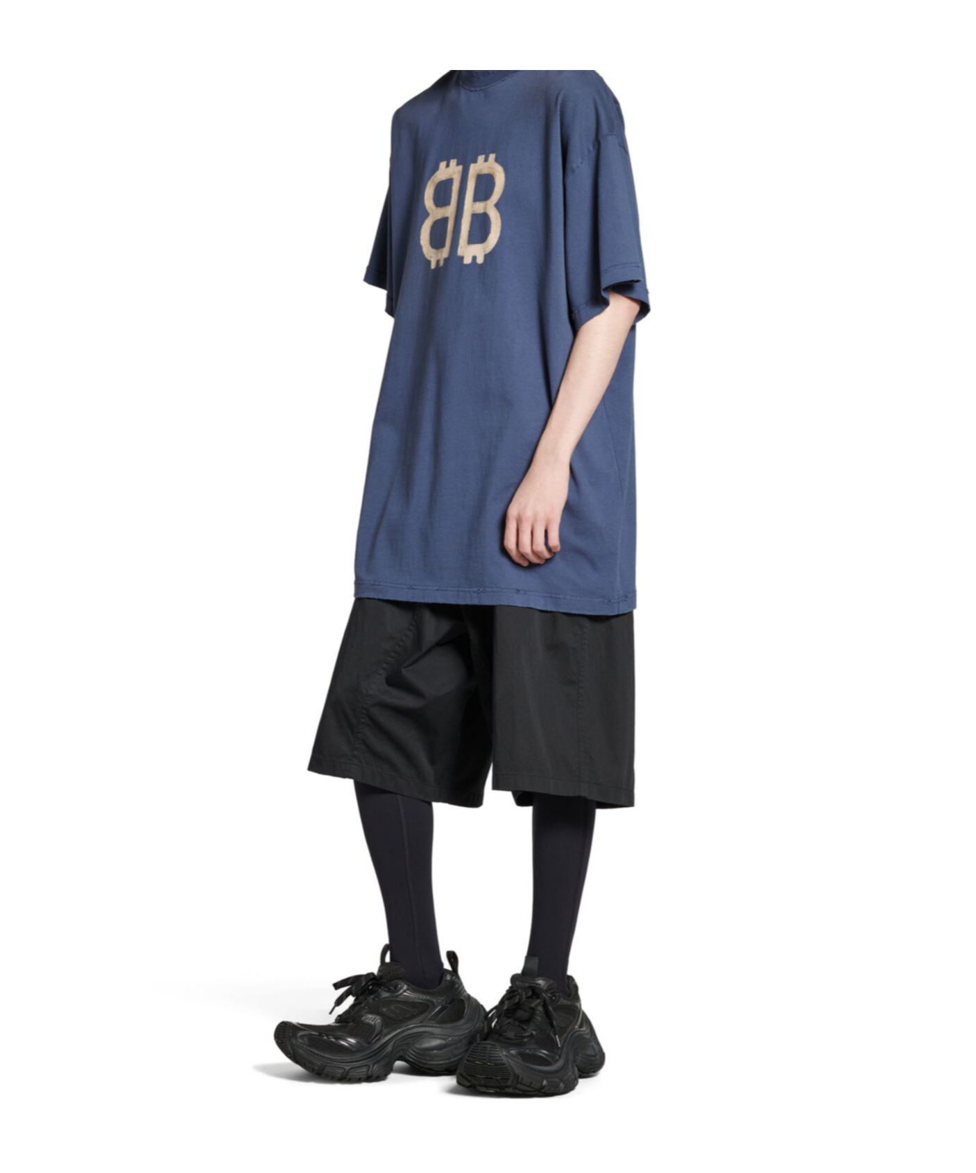 Shop Balenciaga Crypto T-shirt Oversized In Blue