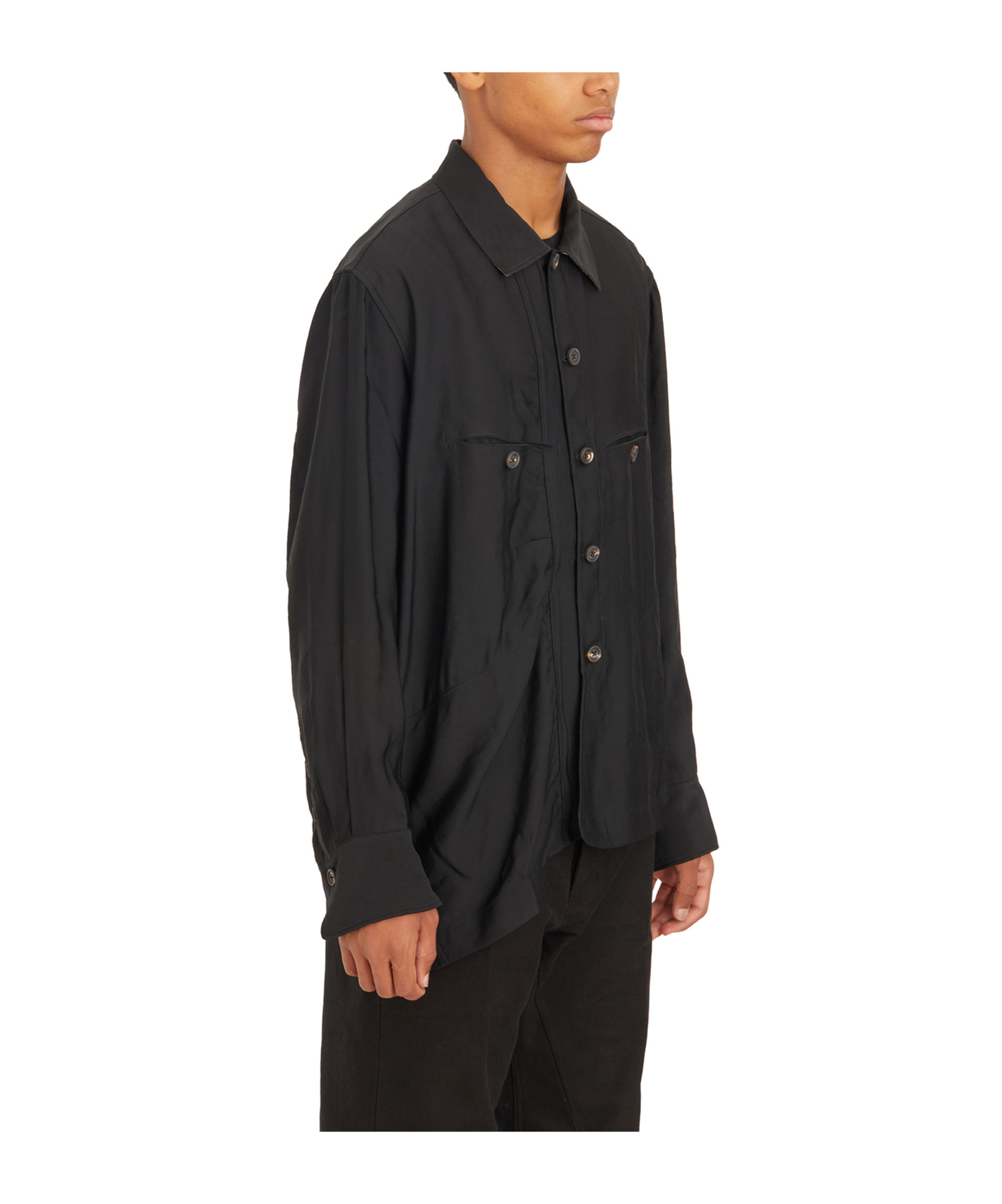 Ziggy Chen Camicia Asymmetric Cocoon In Black