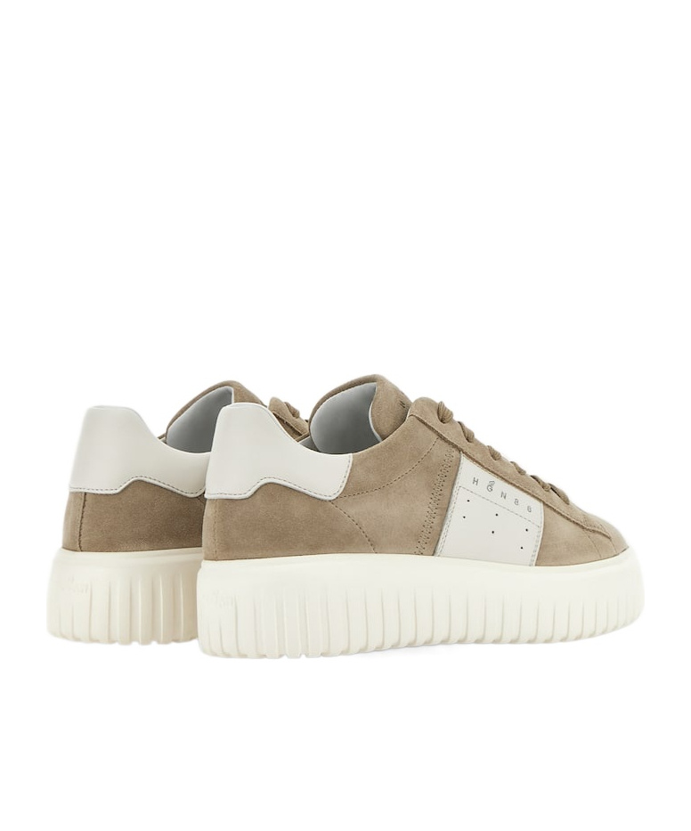 Hogan H-stripes Lace-up Sneakers In White
