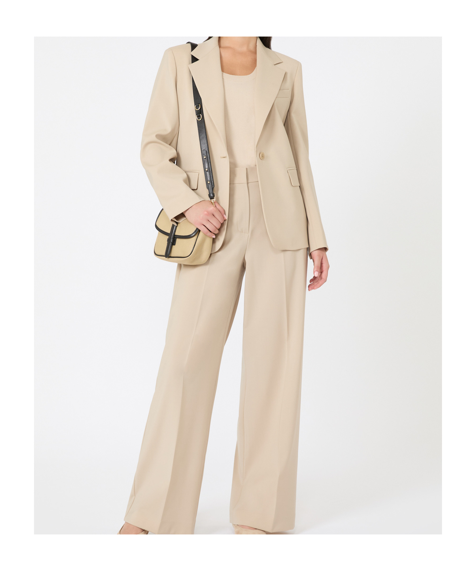 Weekend Max Mara Natural Stretch Wool Blazer In Neutral