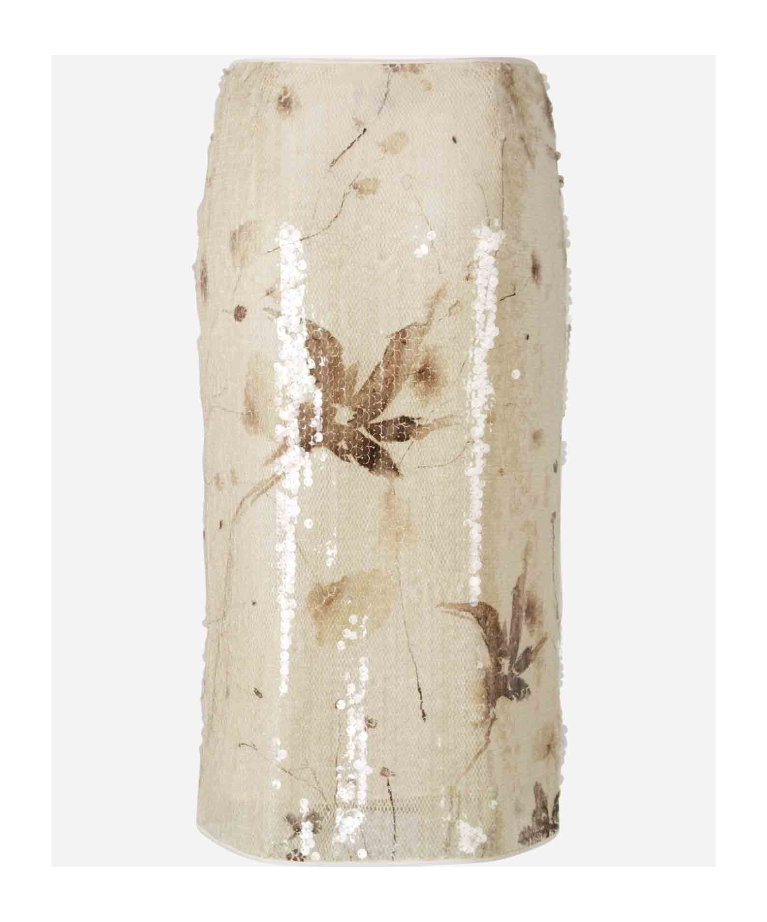 Shop Peserico Pattern Skirt In Nude