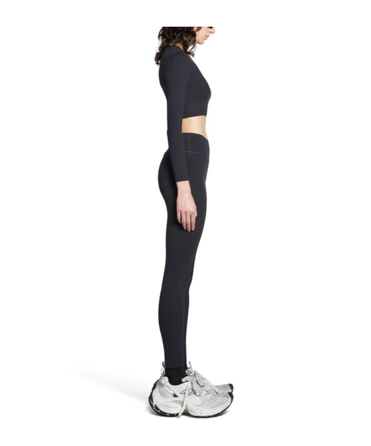 Balenciaga Reflective-logo Leggings In Black