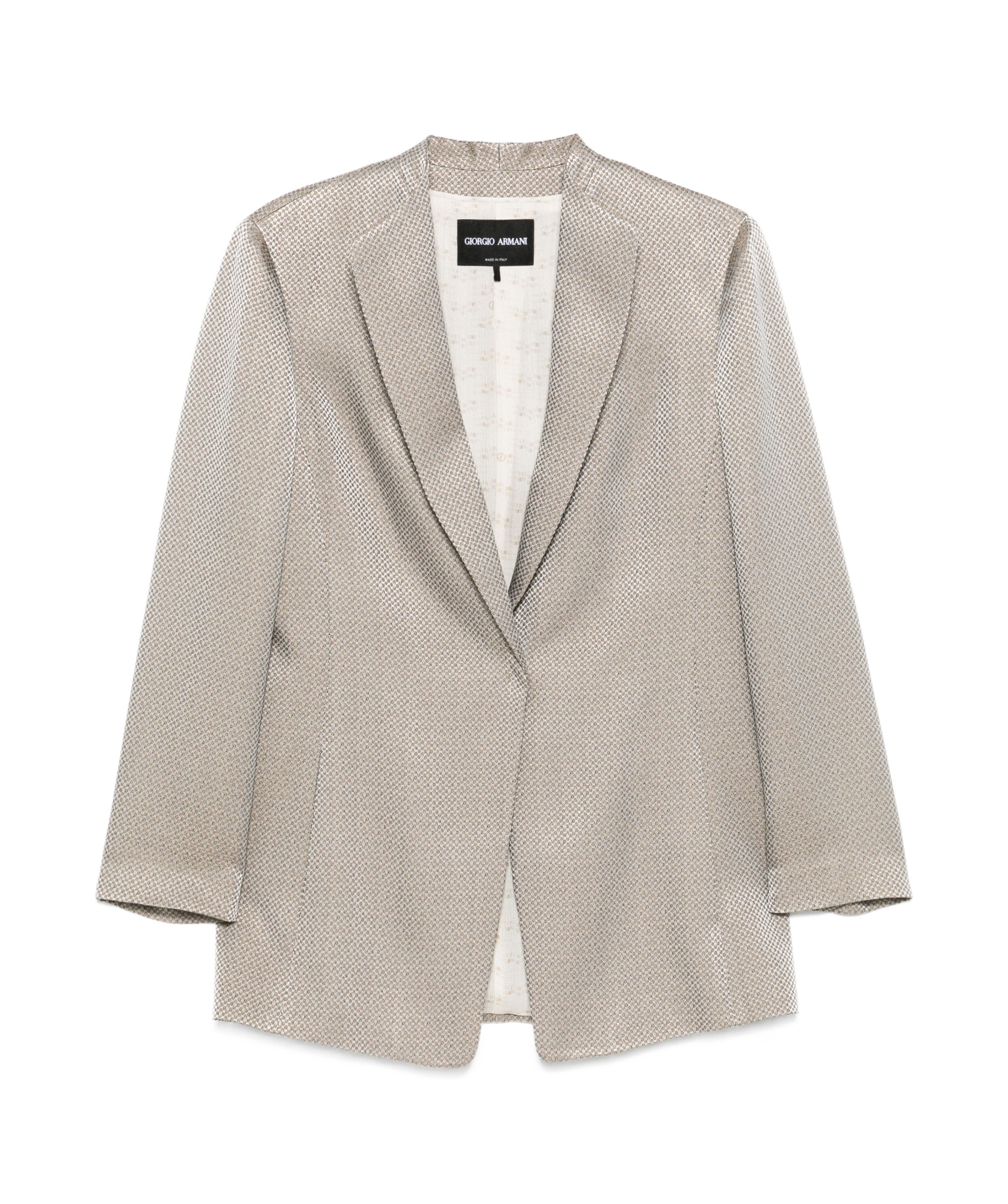 Shop Giorgio Armani Jacquard Blazer In Nude