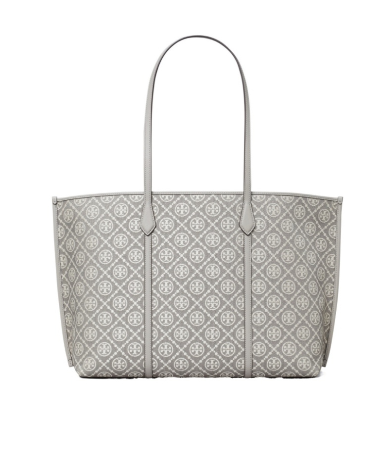 Tory Burch T-monogram Shopping Bag In Gray