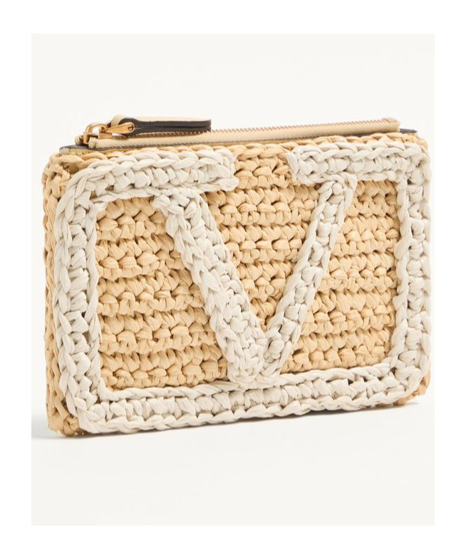 Valentino Viva Superstar Crocheted Faux Raffia Clutch