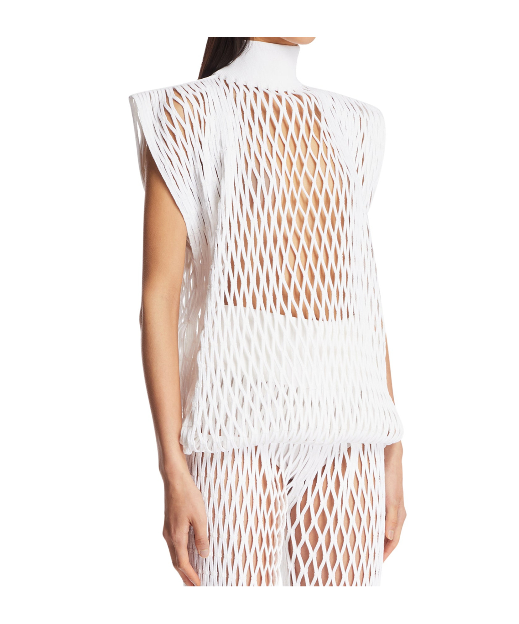 Shop Alaïa Knit Oversized Top In White