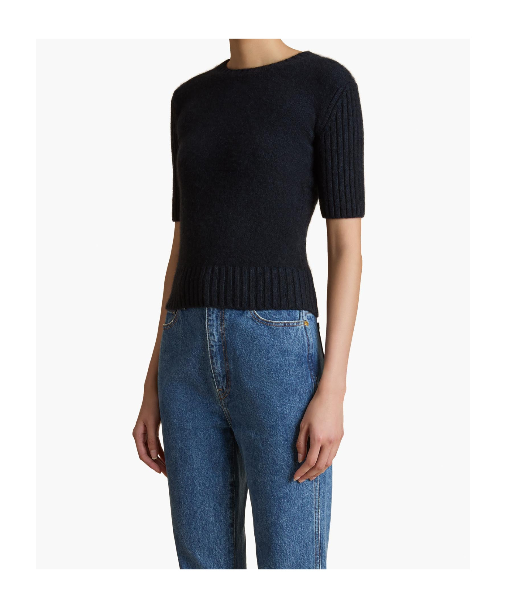 Khaite Mia Ribbed Cashmere Sweater In Black