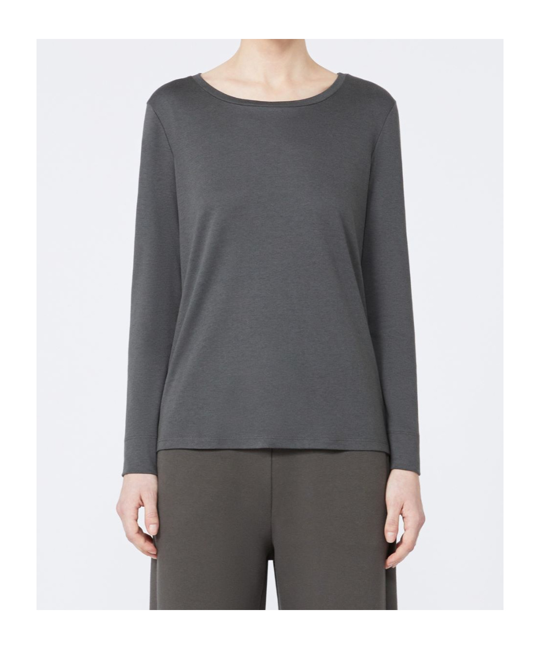 Max Mara T-shirt À Manches Longues En Jersey In Gray