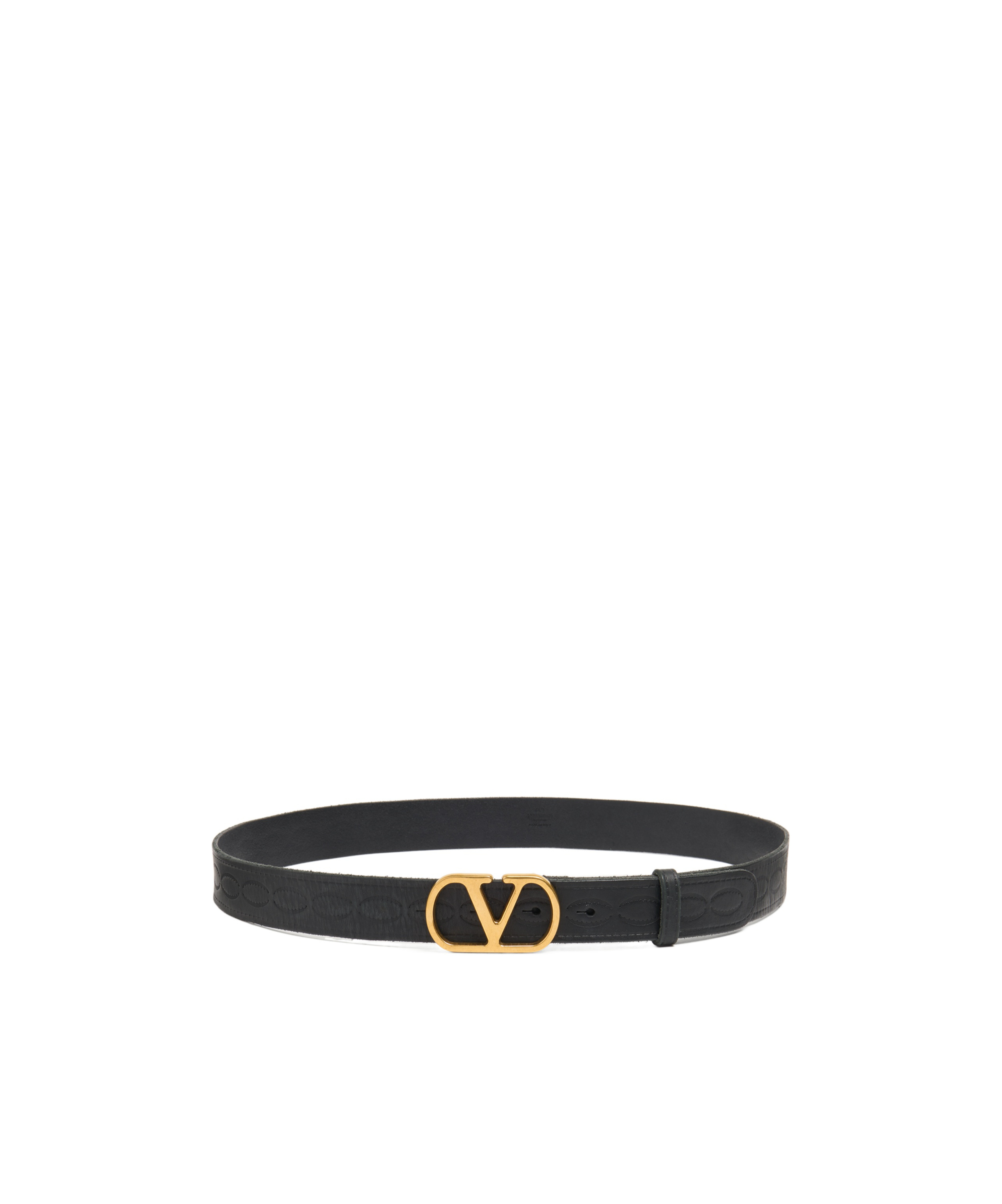 Valentino Garavani Vlogo Signature Belt In Shiny Calfskin 30 Mm Woman Black 100 In Black