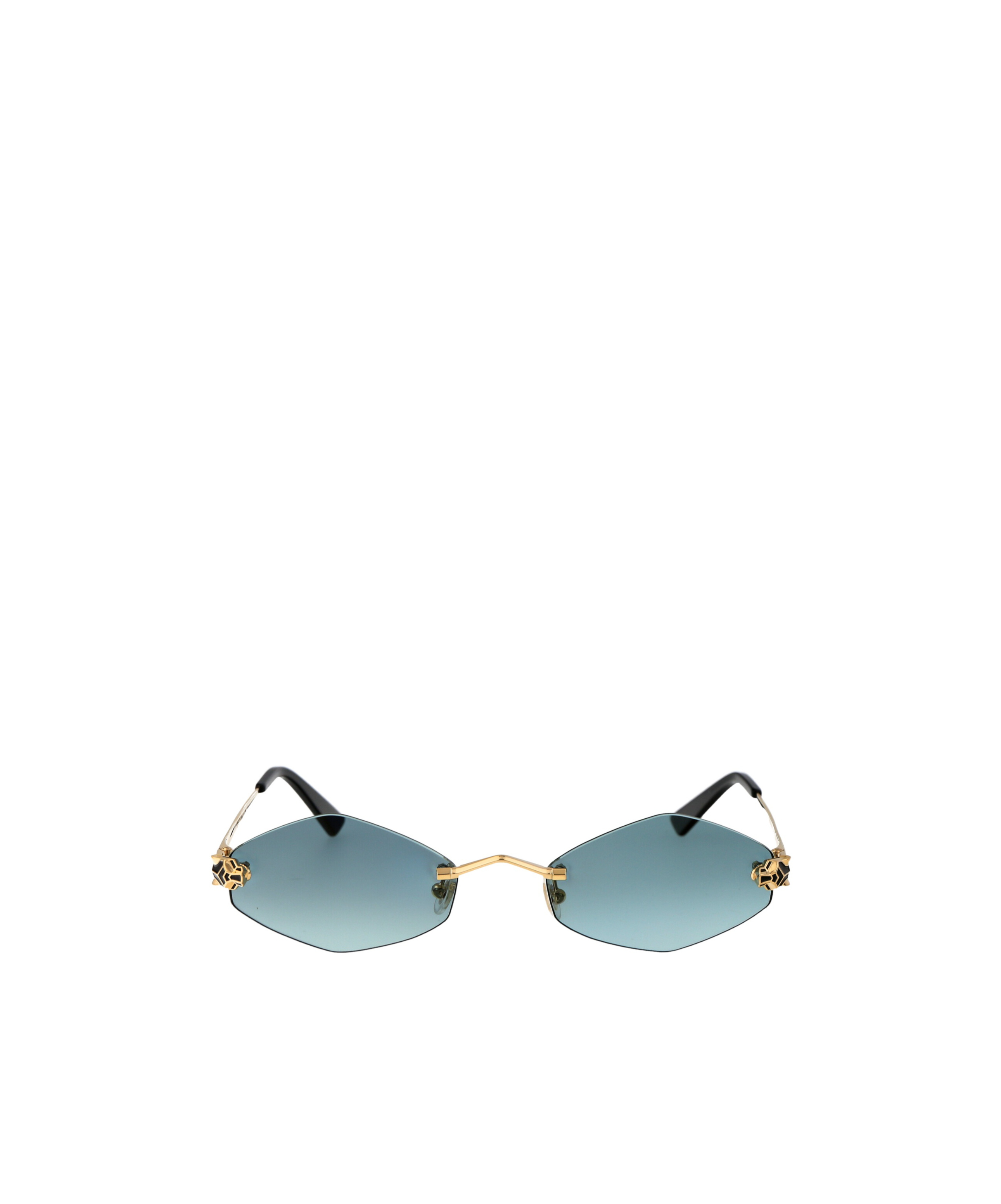 Cartier Geometric Frame Sunglasses In Blue