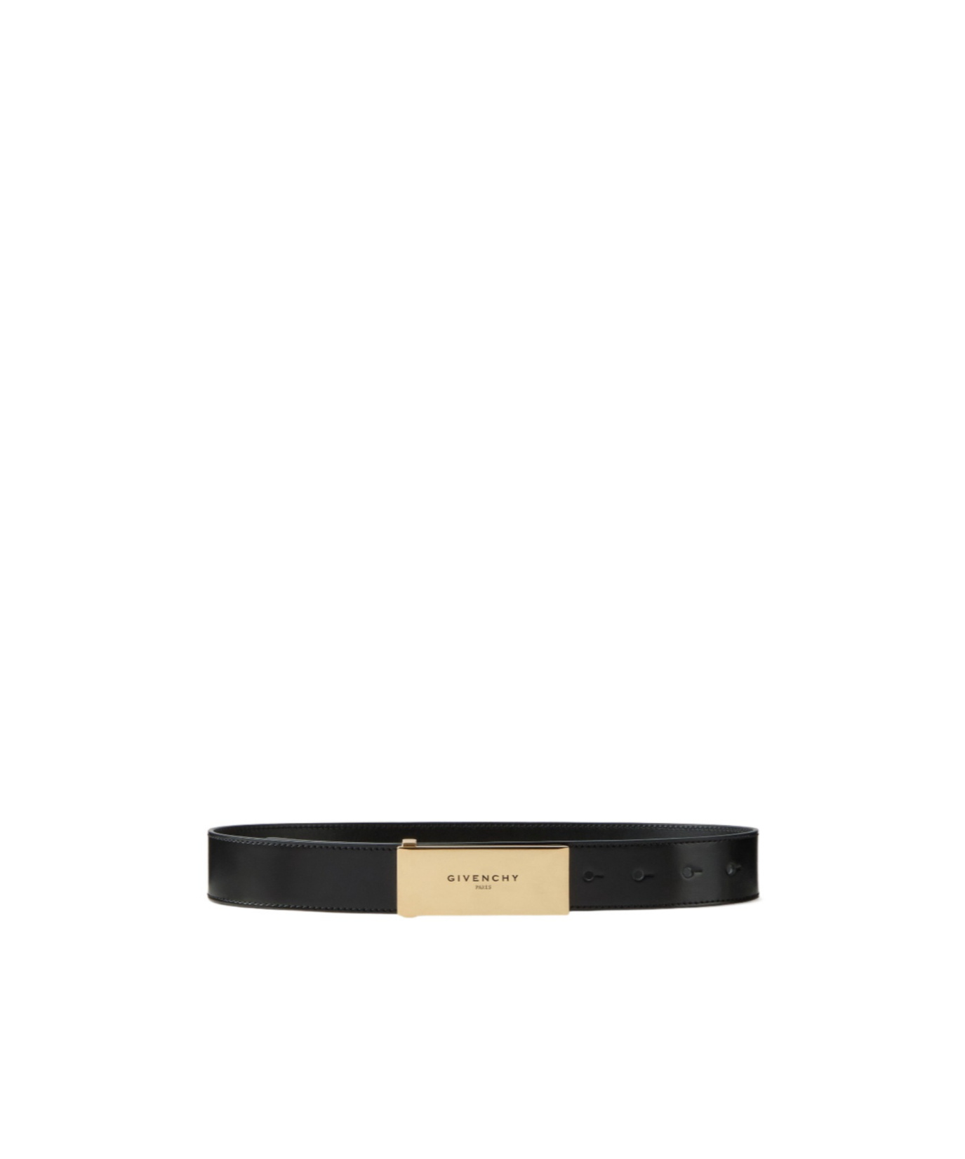 Givenchy Label Belt In Box Leather In Black