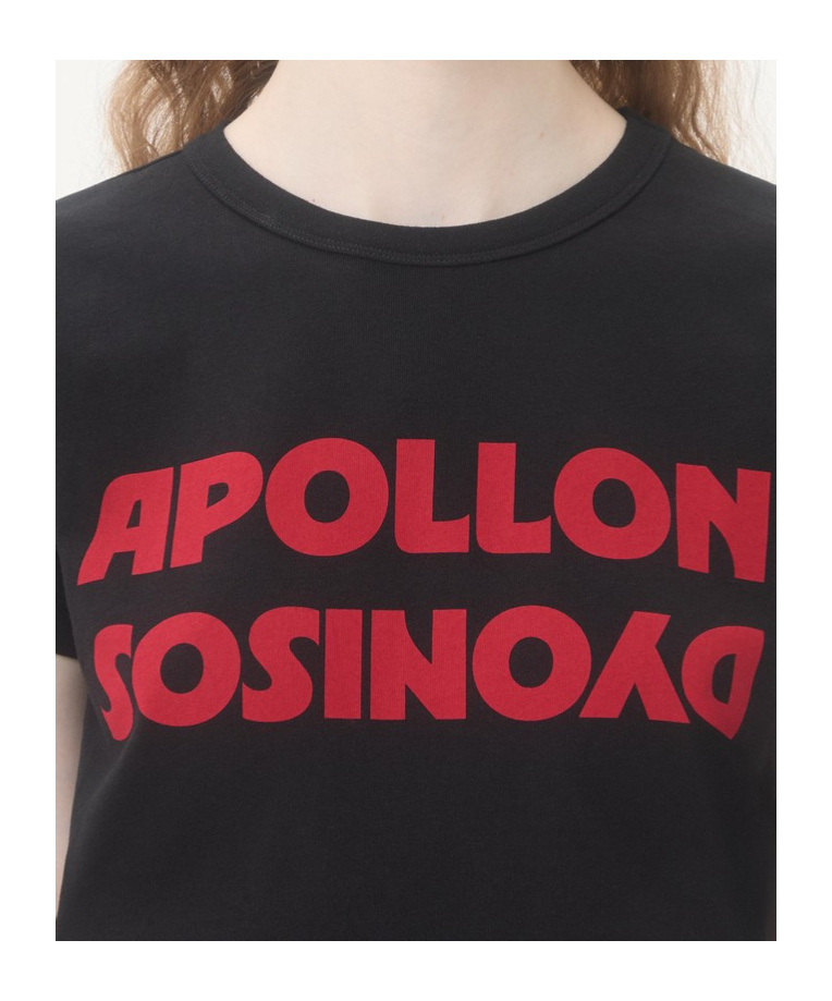 Valentino Cotton T-shirt With Apollon Dyonisos Print In Black