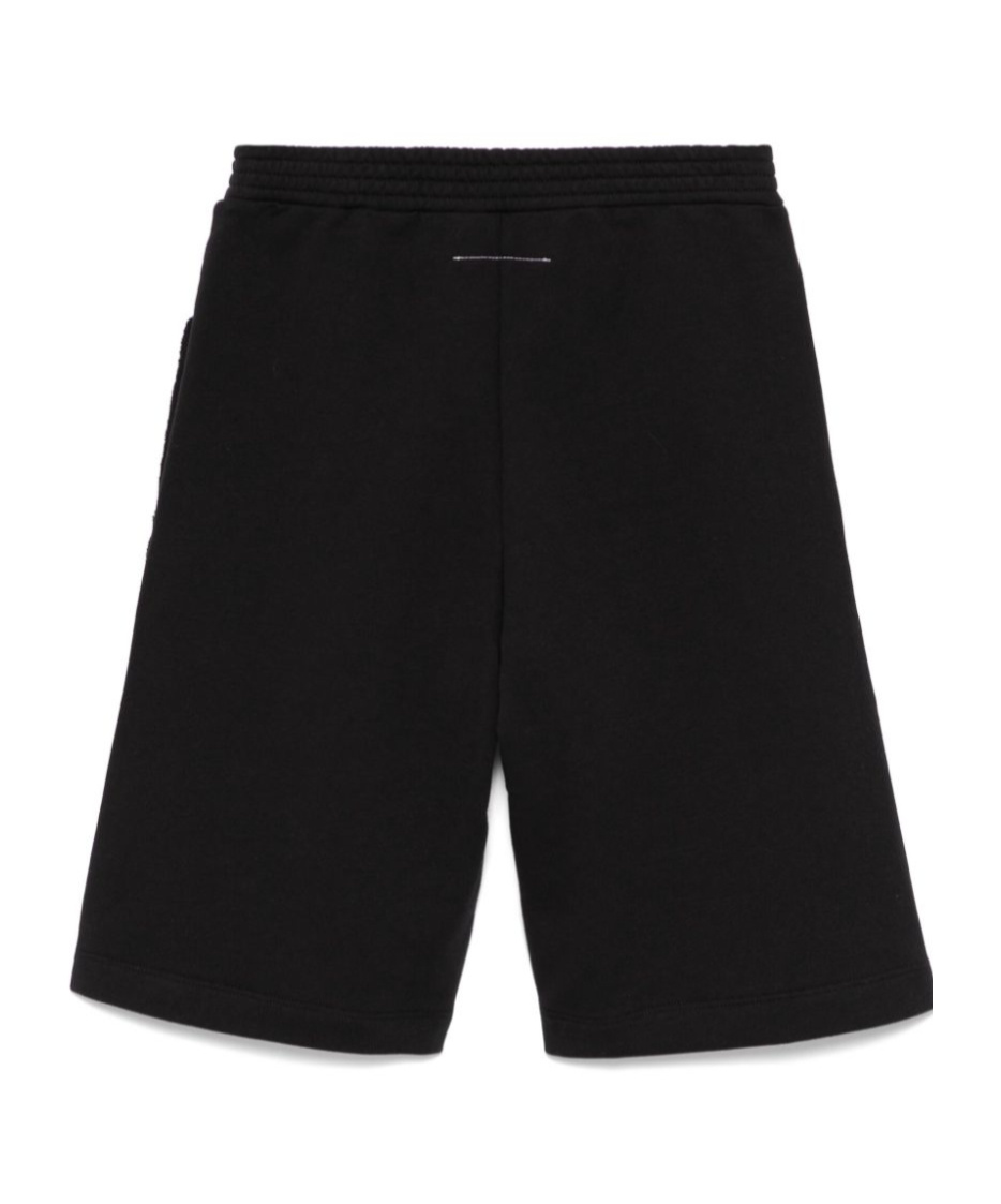 Mm6 Maison Margiela Numbers-motif Shorts In Black