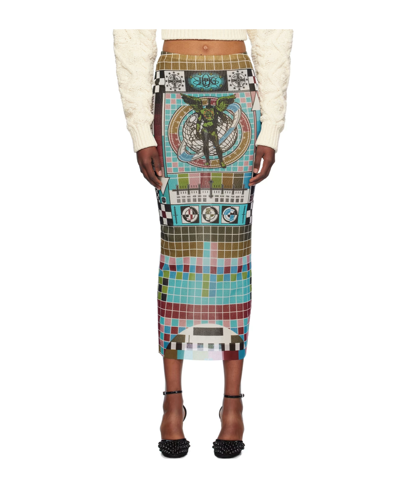 Jean Paul Gaultier Printed Skirt In Multi