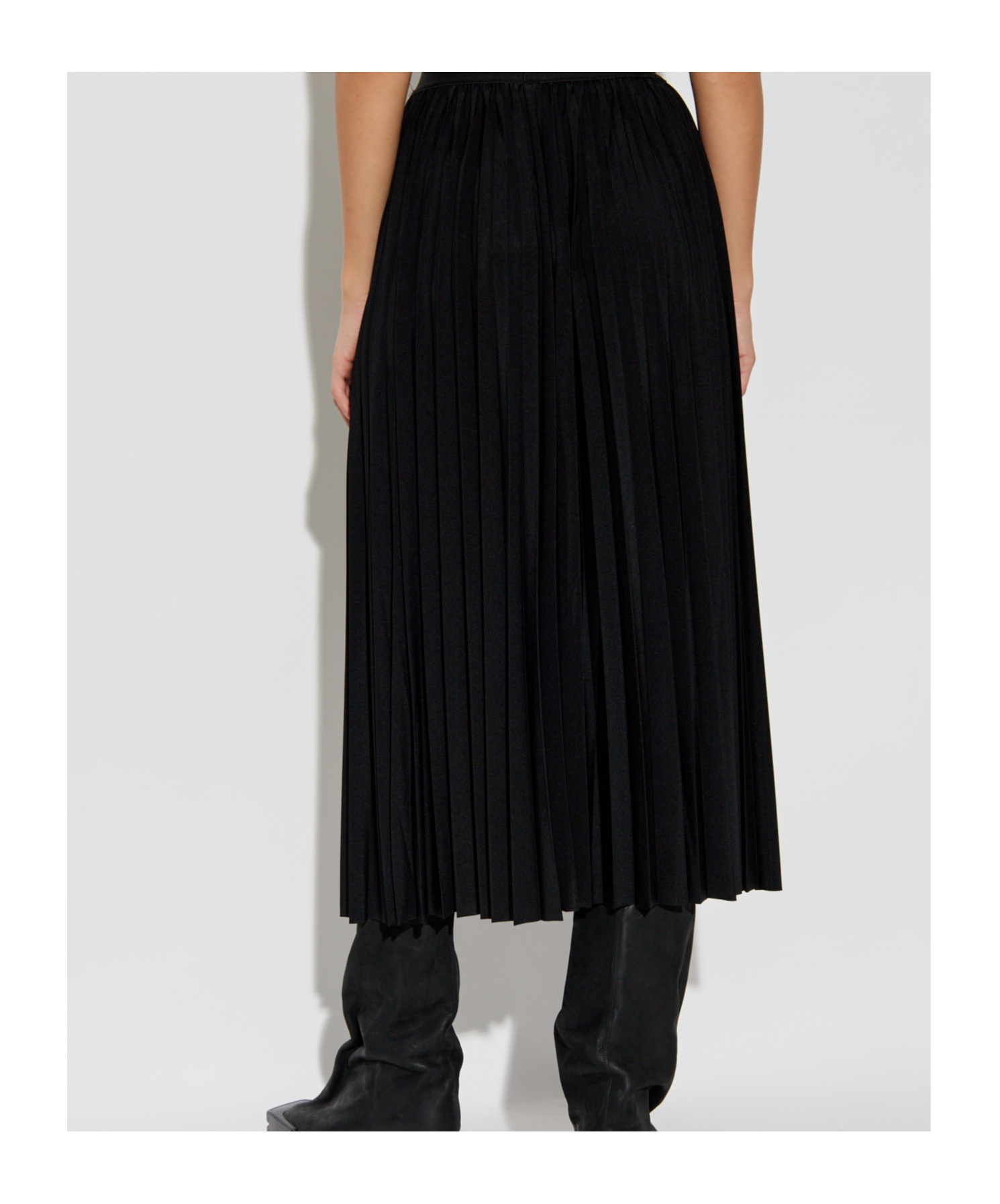 VETEMENTS VETEMENTS LOGO WAIST-BAND PLEATED SKIRT 