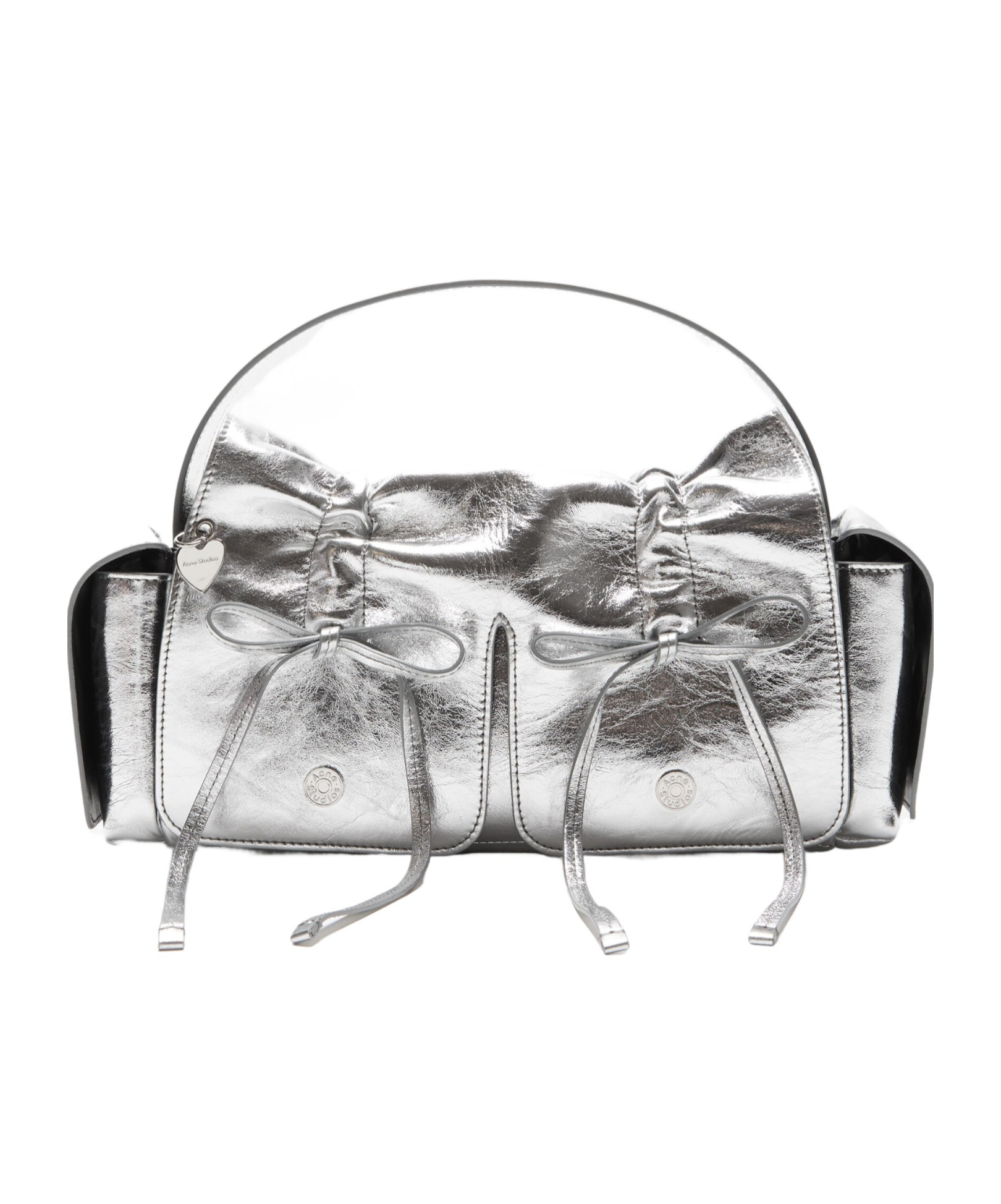 Acne Studios Multi-pocket Metallic Leather Bag In Metallic