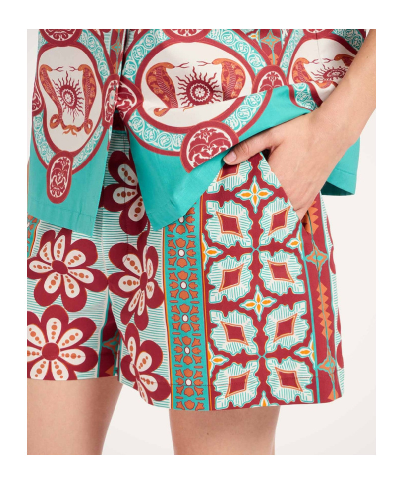 La Doublej Printed Cotton Shorts In Multi