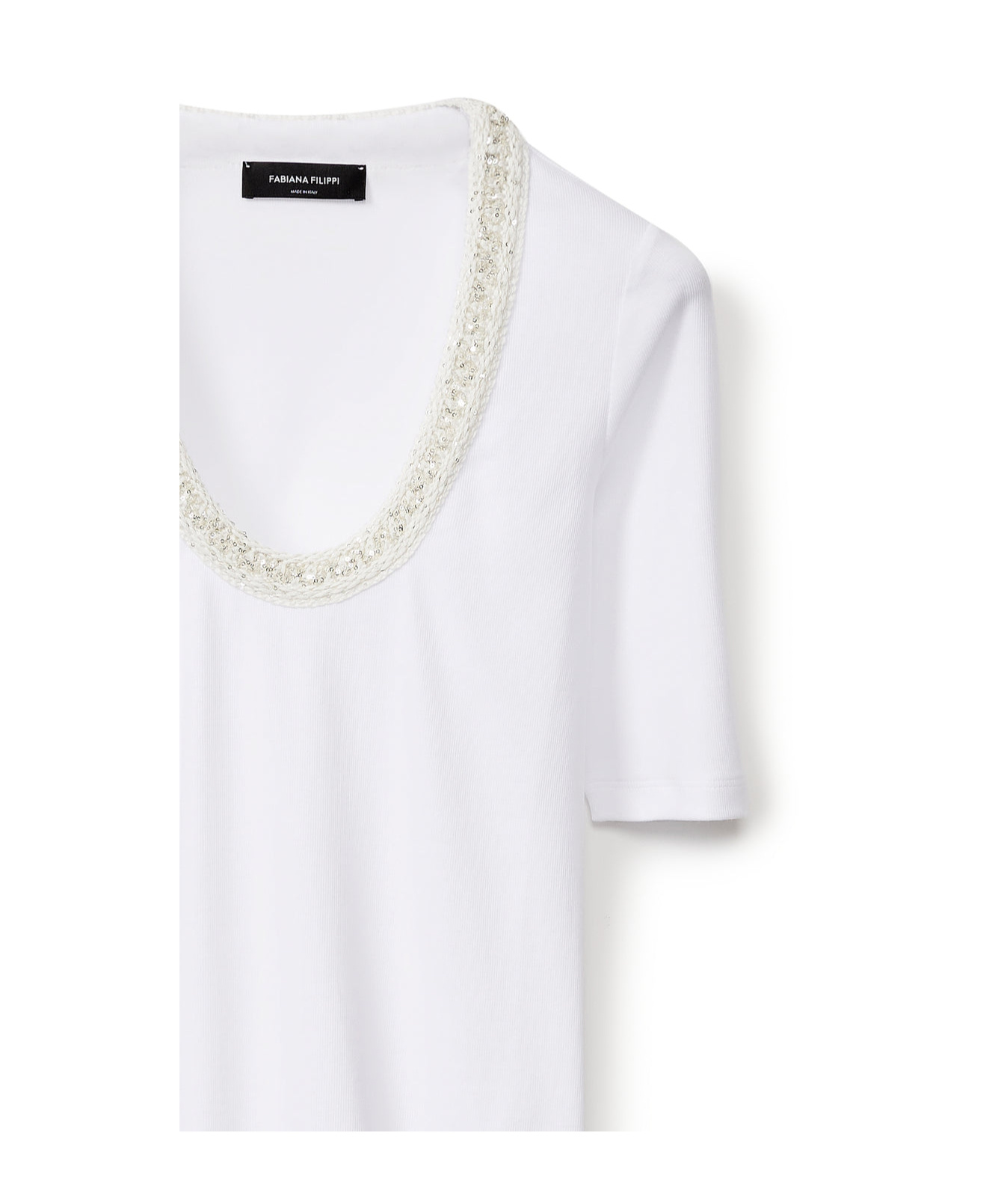 Shop Fabiana Filippi Short-sleeved T-shirt In White