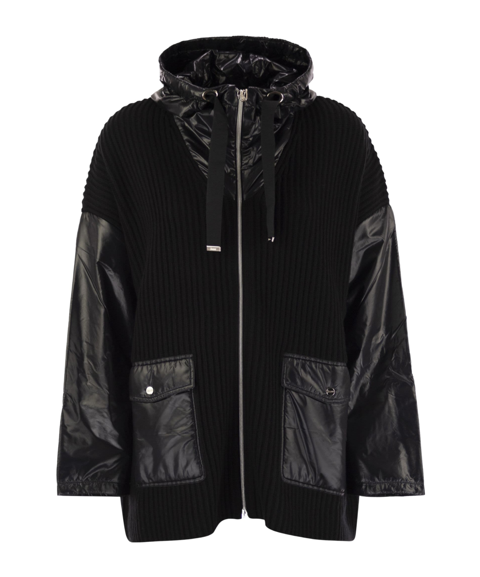 Herno Resort Jacket In Wool And Ultralight Nylon In Black