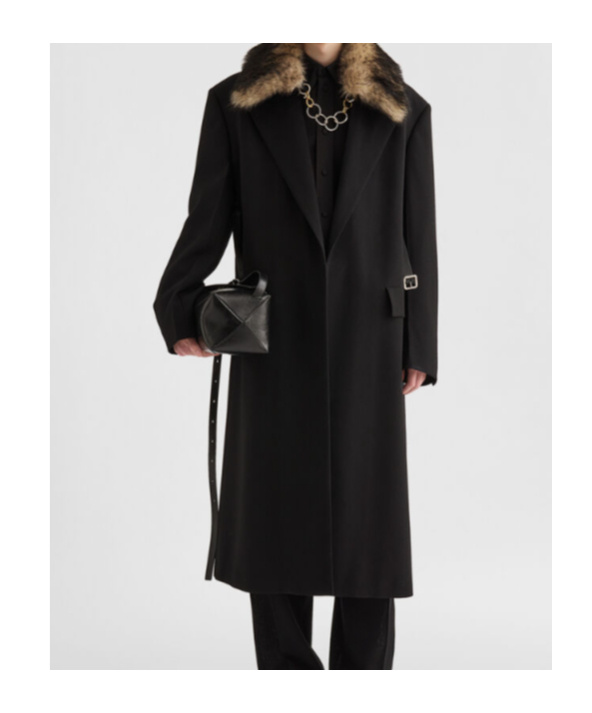 Jil Sander Double-breasted Coat In Black