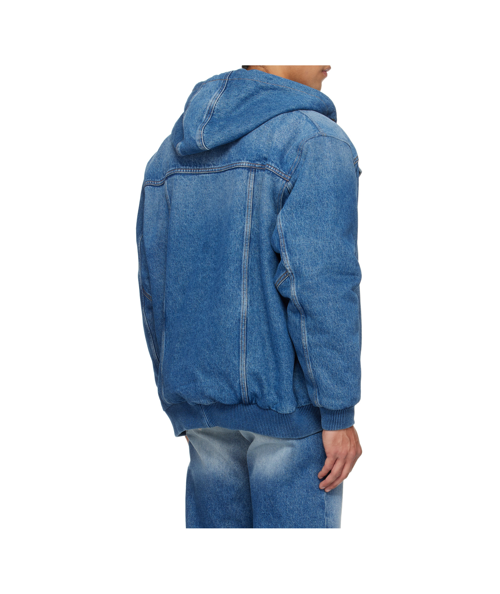 Egonlab Hooded Denim Jacket In Blue