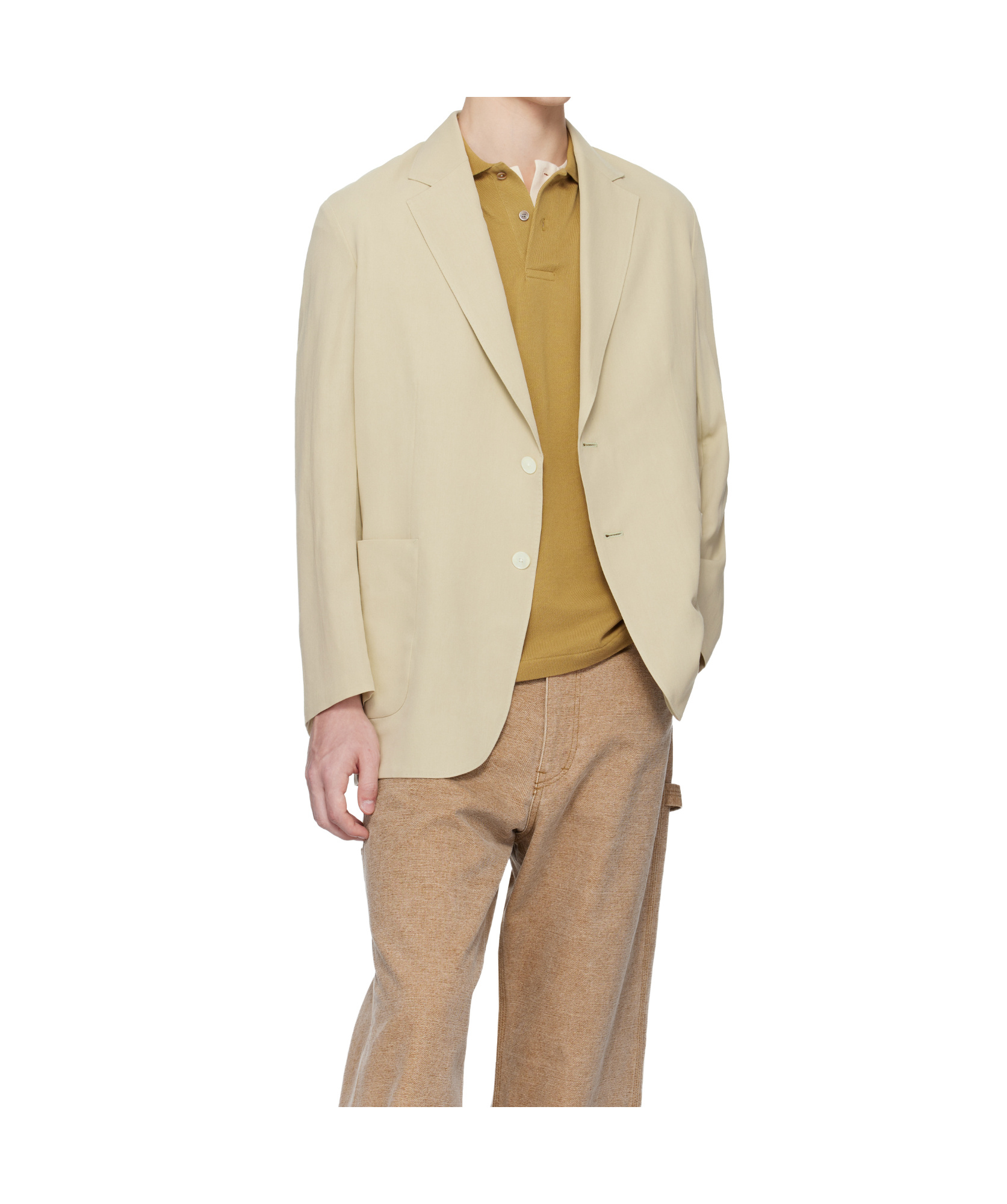 Auralee Lapel Long-sleeved Suit Jacket In Brown