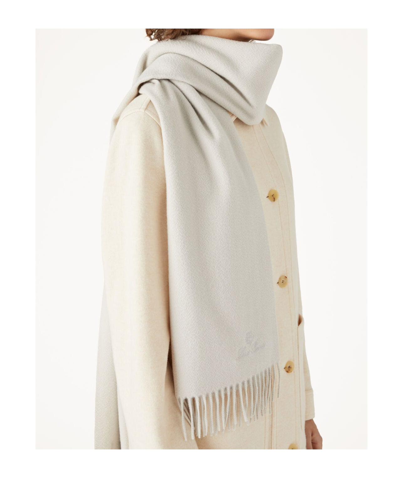 Loro Piana Fringed Scarf In Earl Grey