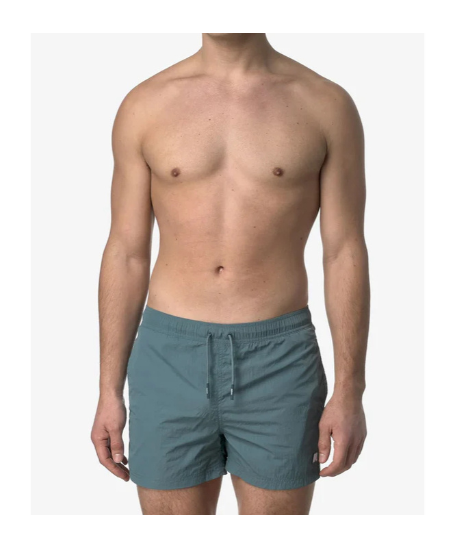 K-way Drawstring Waist Swim Shorts In Green
