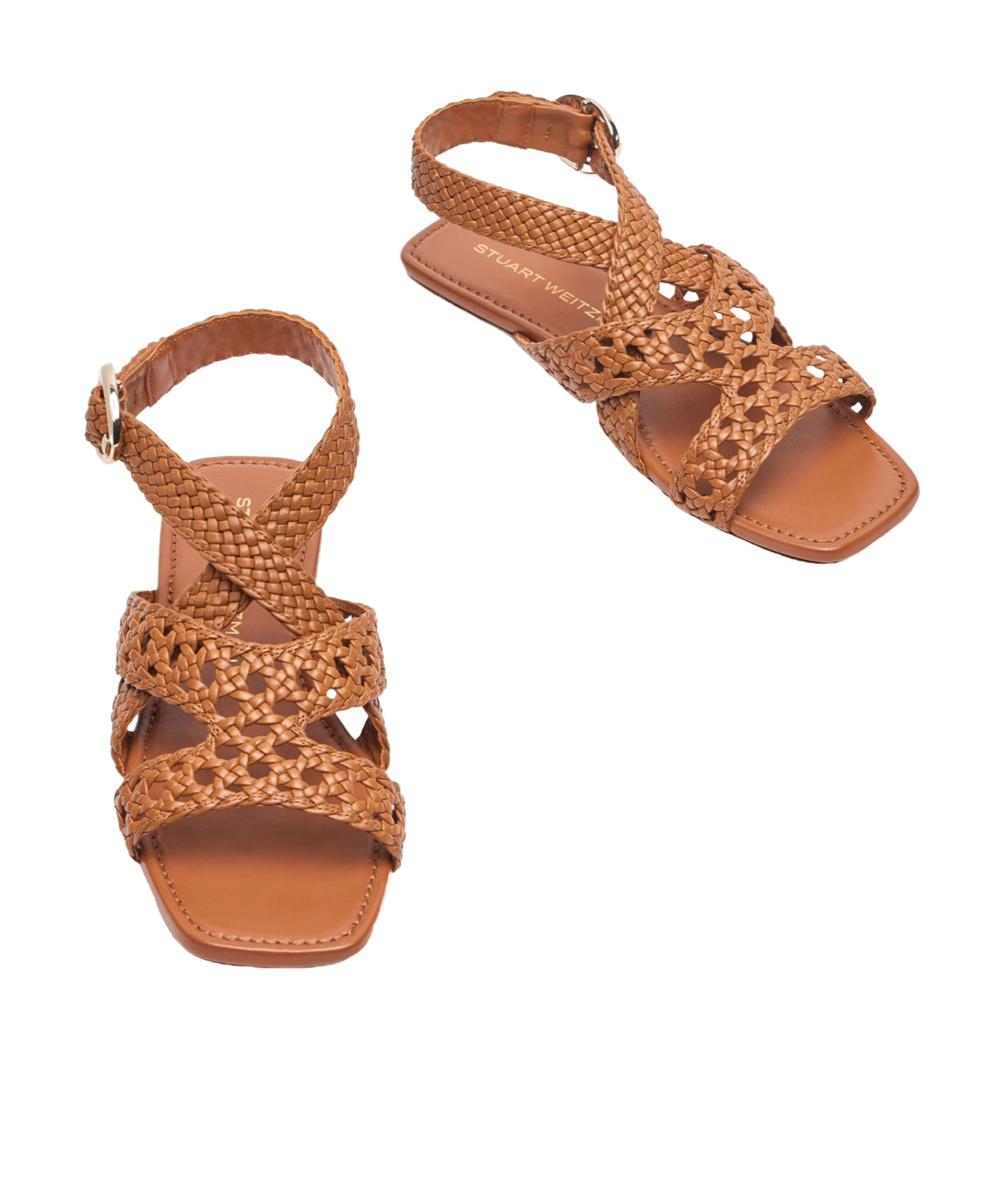 Stuart Weitzman Heel Sandals With Braided Straps And Open Toe
