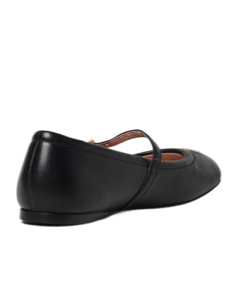 Moschino Women Ballet Flats With Lettering Logo In Black
