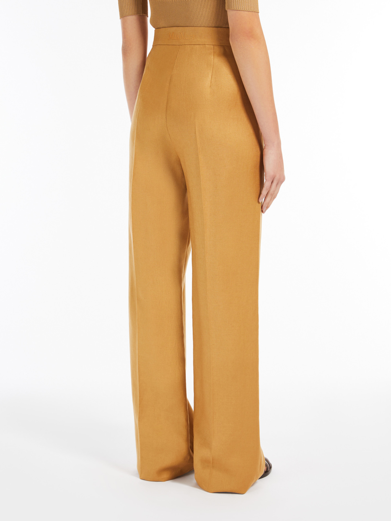 Max Mara Linen Trousers In Brown