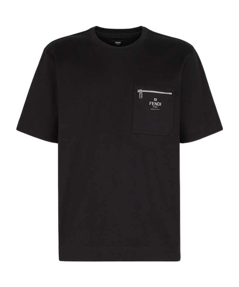 Fendi Logo-print Cotton T-shirt In Black