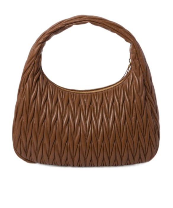 Miu Miu Miu Wander Matelassé Nappa Leather Hobo Bag In Brown
