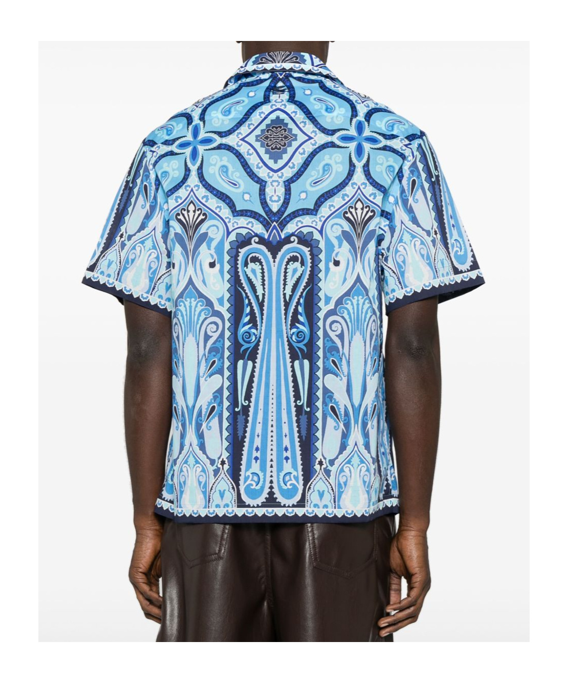 Etro Paisley Print Short-sleeved Shirt In Blue