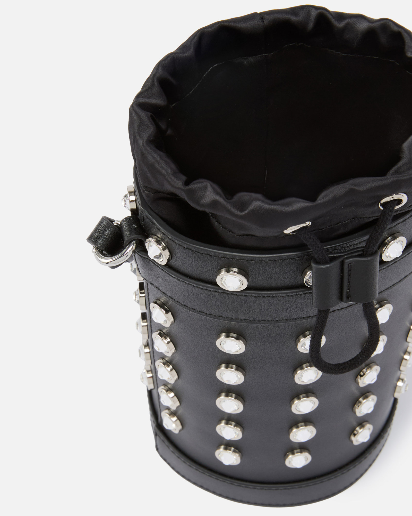 Pinko Mini Bucket Pelle Strass In Black