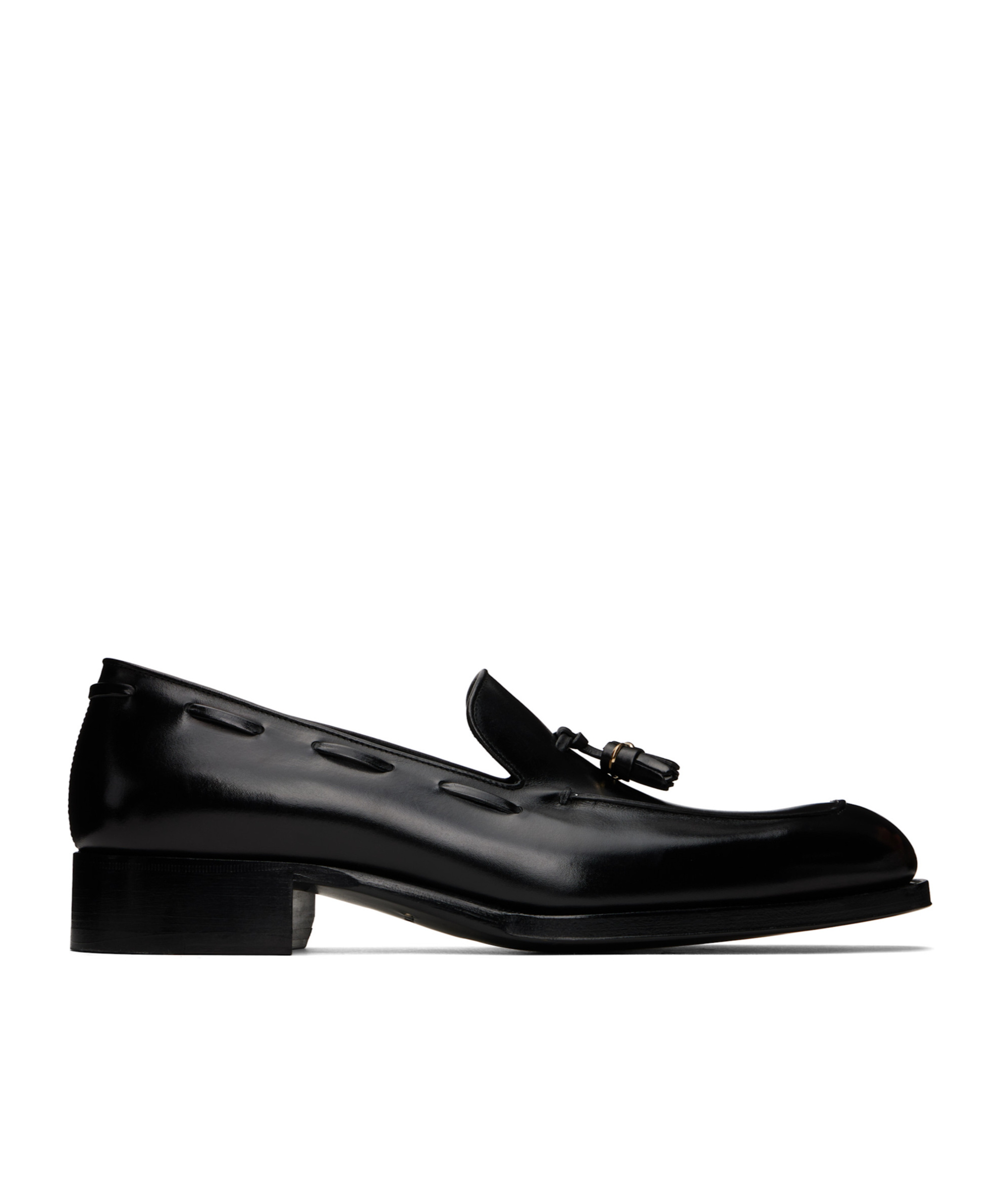 TOM FORD BURNISHED LEATHER EDGAR TASSEL LOAFERS