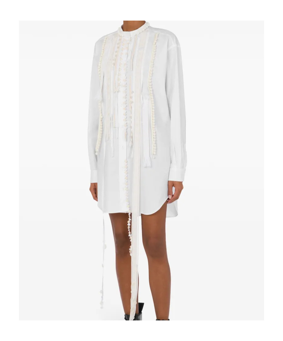Moschino Embroidered Long-sleeved Shirt In White