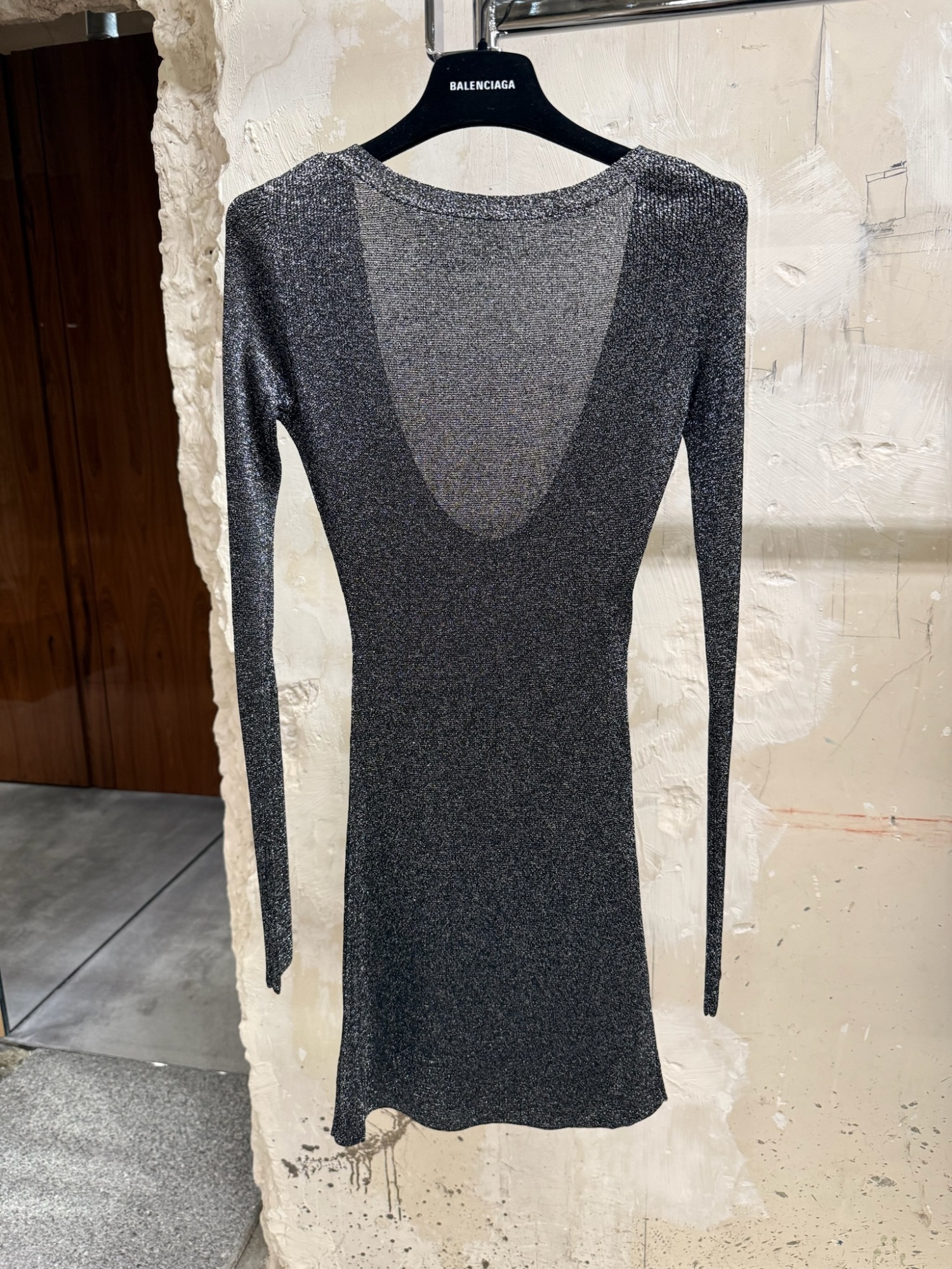 Balenciaga Long-sleeved Mini Dress In Black