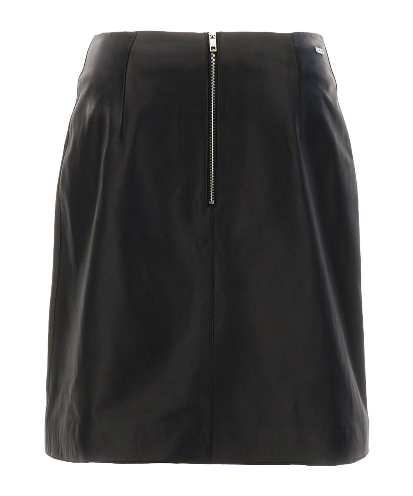 Hugo Boss Black Nappa Leather Skirt In Black