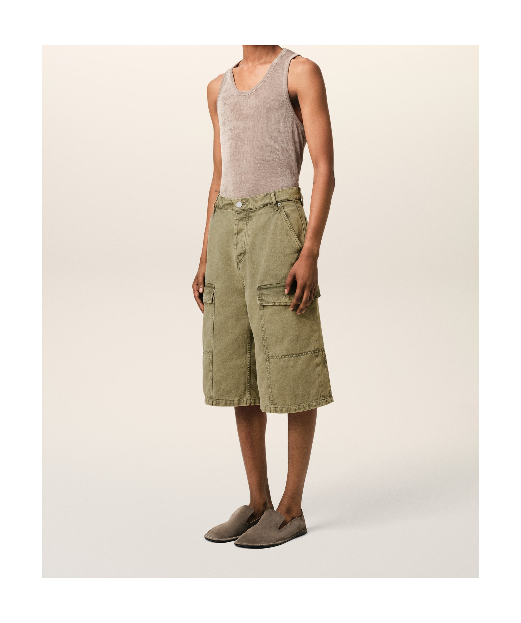 Shop Ami Alexandre Mattiussi Belt Loop Shorts In Brown
