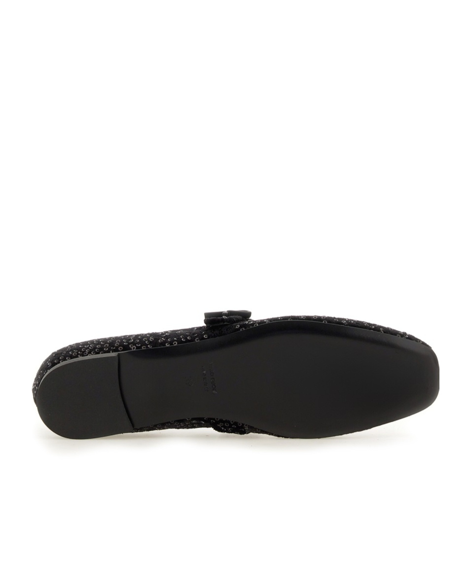 Shop Roberto Festa Sequin-embellished Ballerinas In Black