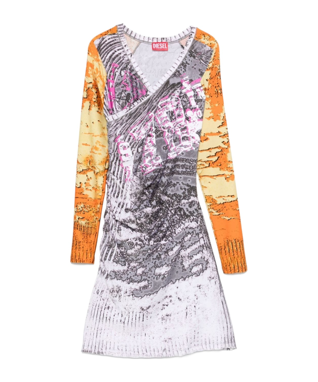 Diesel D-zenyd Mini Dress In Multicolor